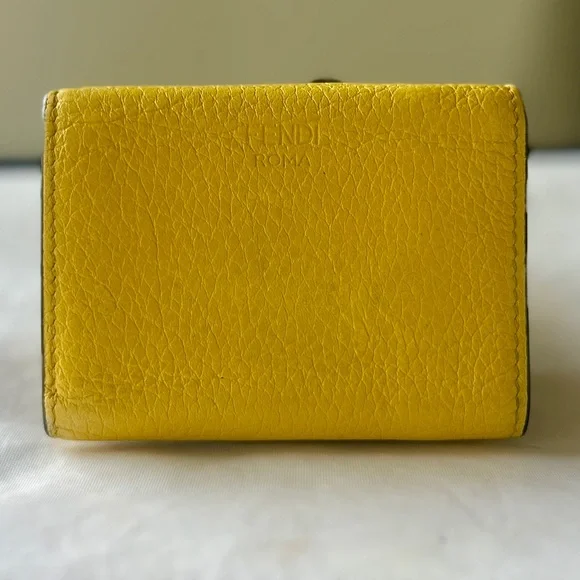 FENDI Peekaboo Yellow Leather Mini Wallet - Picture 4 of 14